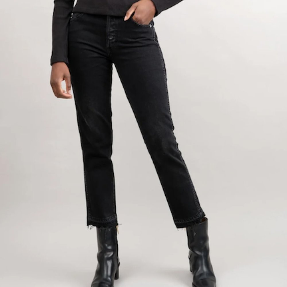 AMO Babe Black Magic Ankle Jeans, Size 26